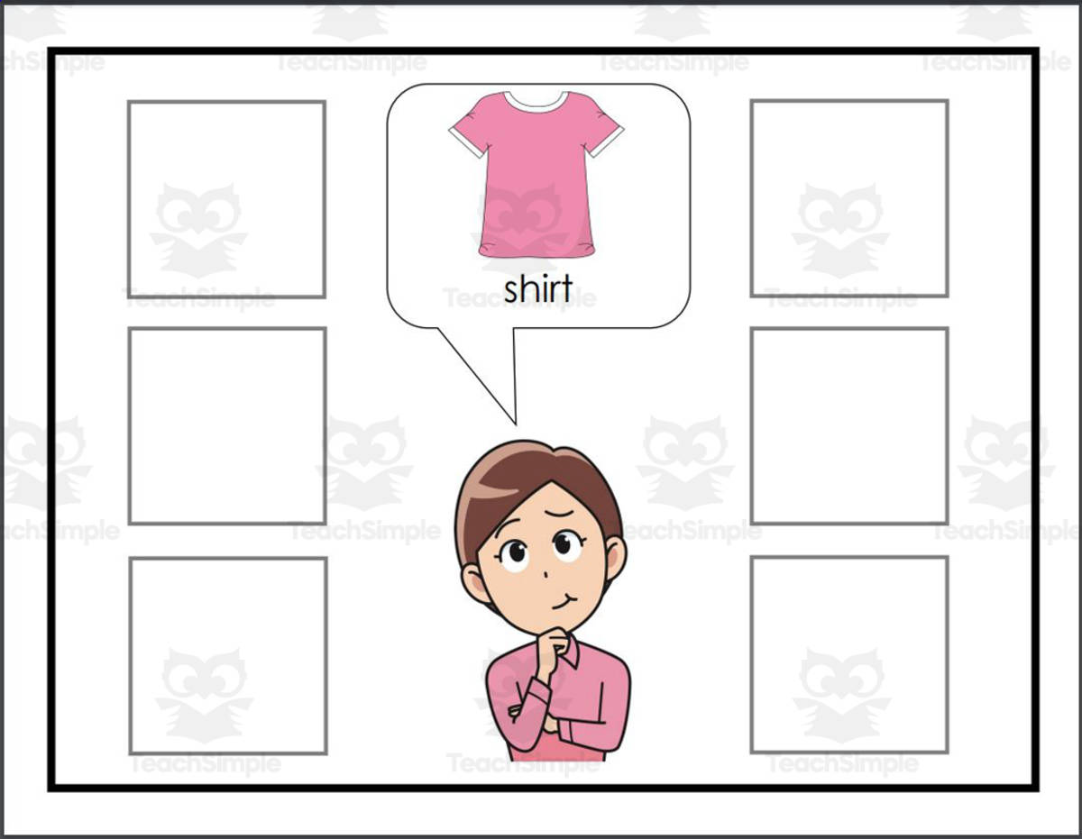 An educational teaching resource from IFIO girl - I'll Figure It Out entitled Help Sophia Find the Items: Things You Wear downloadable at Teach Simple.