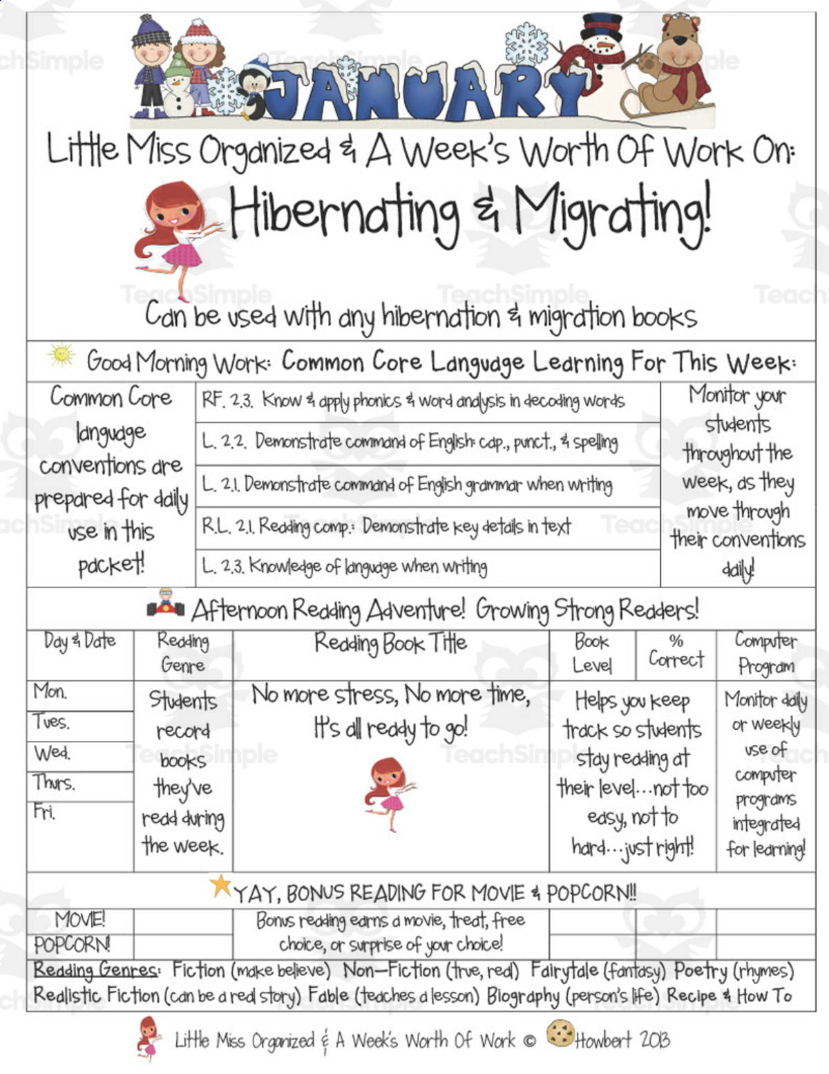 An educational teaching resource from Second Grade Smartypants entitled Hibernating and Migrating | Reading Activity Packet downloadable at Teach Simple.