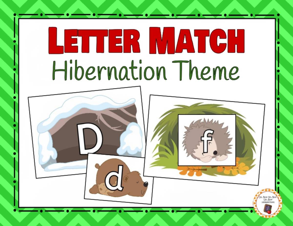 An educational teaching resource from Oh Boy Homeschool entitled Hibernation Letter Match Game downloadable at Teach Simple.