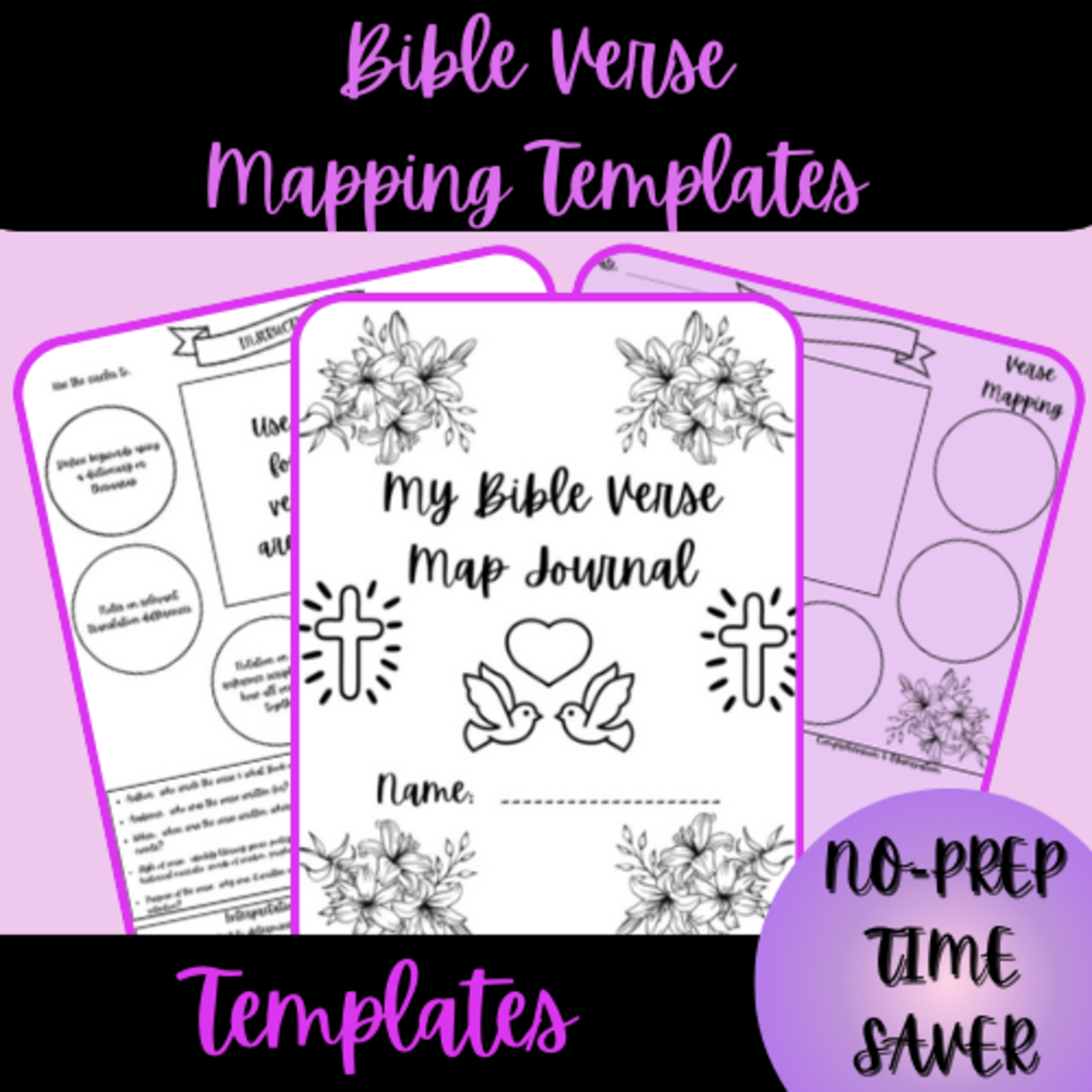An educational teaching resource from Homeschool with Big Easy Homeschooling Mom entitled High School Bible Verse Mapping Templates downloadable at Teach Simple.