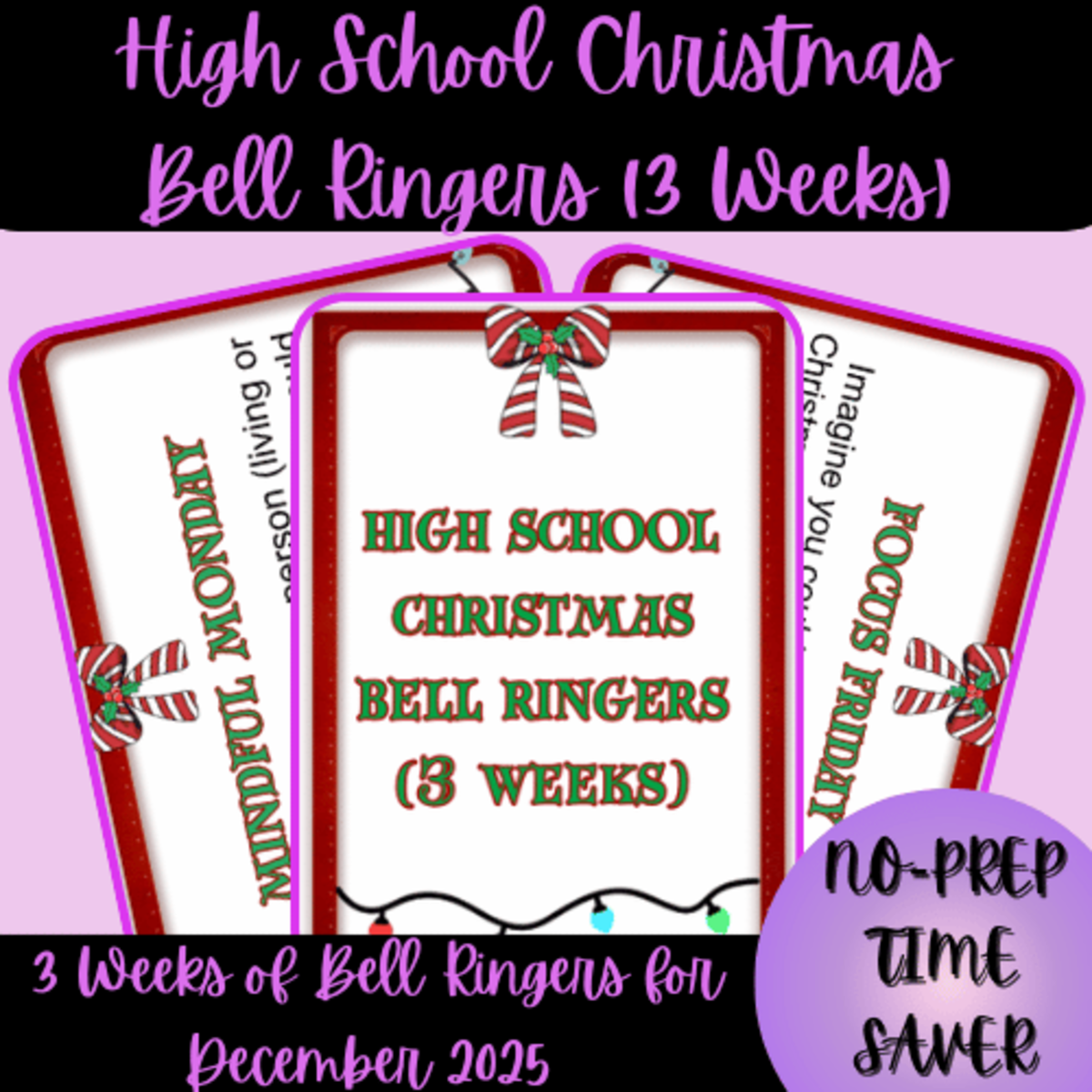 An educational teaching resource from Homeschool with Big Easy Homeschooling Mom entitled High School Christmas Bell Ringers (3 Weeks) downloadable at Teach Simple.