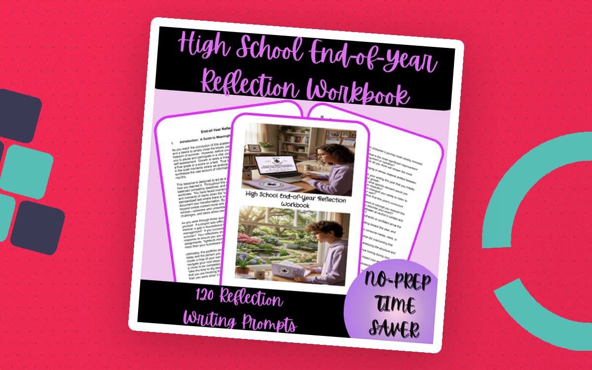 An educational teaching resource from Homeschool with Big Easy Homeschooling Mom entitled High School End-of-Year Reflection Workbook downloadable at Teach Simple.