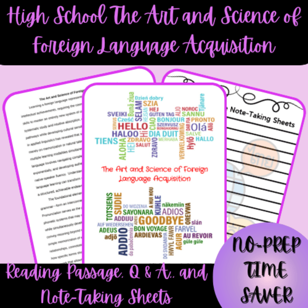 An educational teaching resource from Homeschool with Big Easy Homeschooling Mom entitled High School The Art and Science of Foreign Language Acquisition downloadable at Teach Simple.