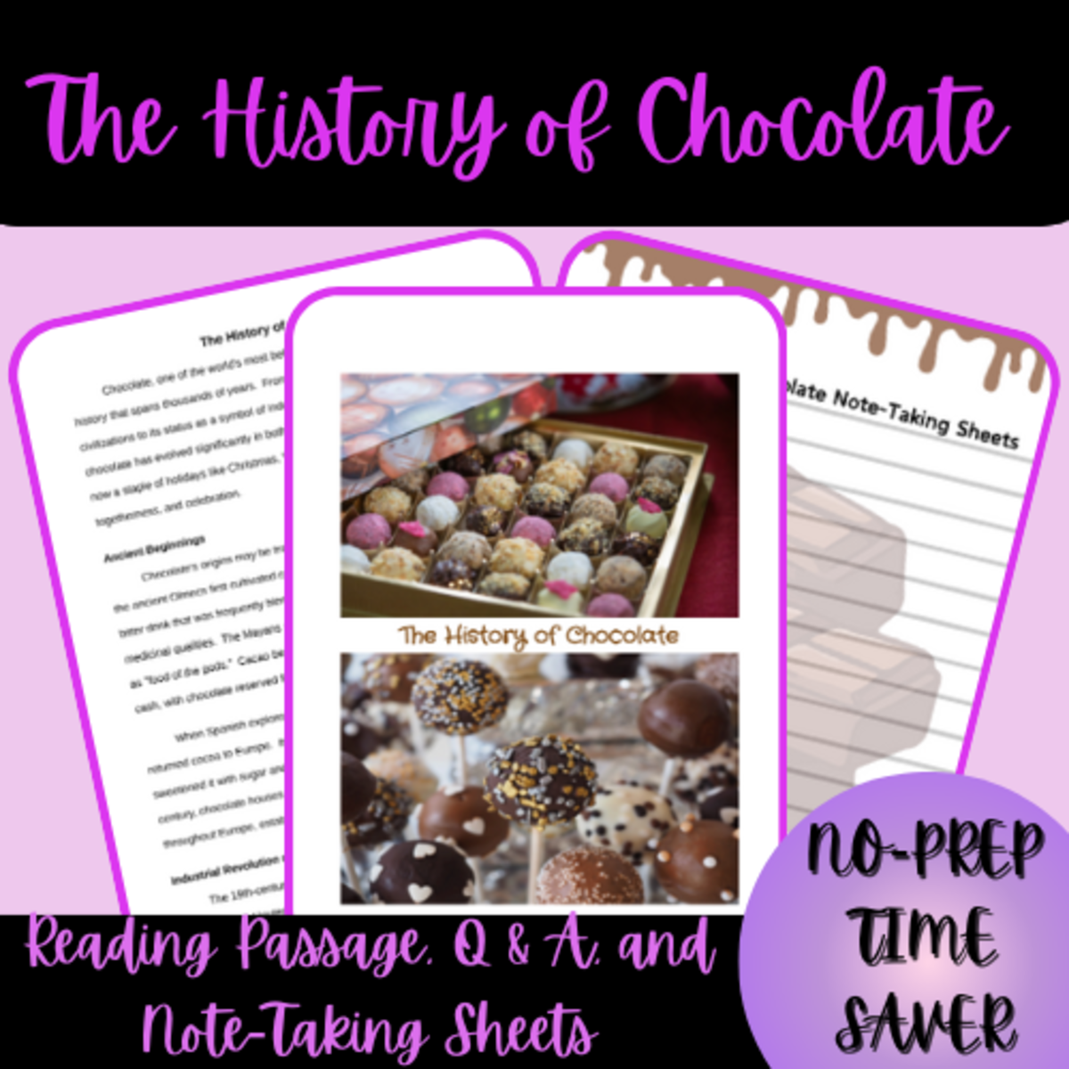 An educational teaching resource from Homeschool with Big Easy Homeschooling Mom entitled High School The History of Chocolate Reading Passage downloadable at Teach Simple.