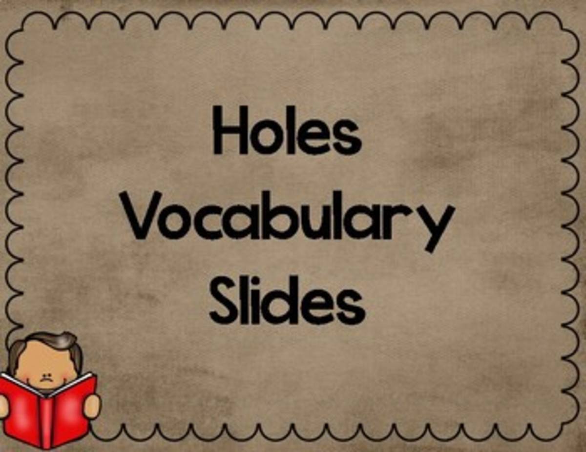 An educational teaching resource from Simply Third and Thriving entitled Holes Vocabulary Slides downloadable at Teach Simple.