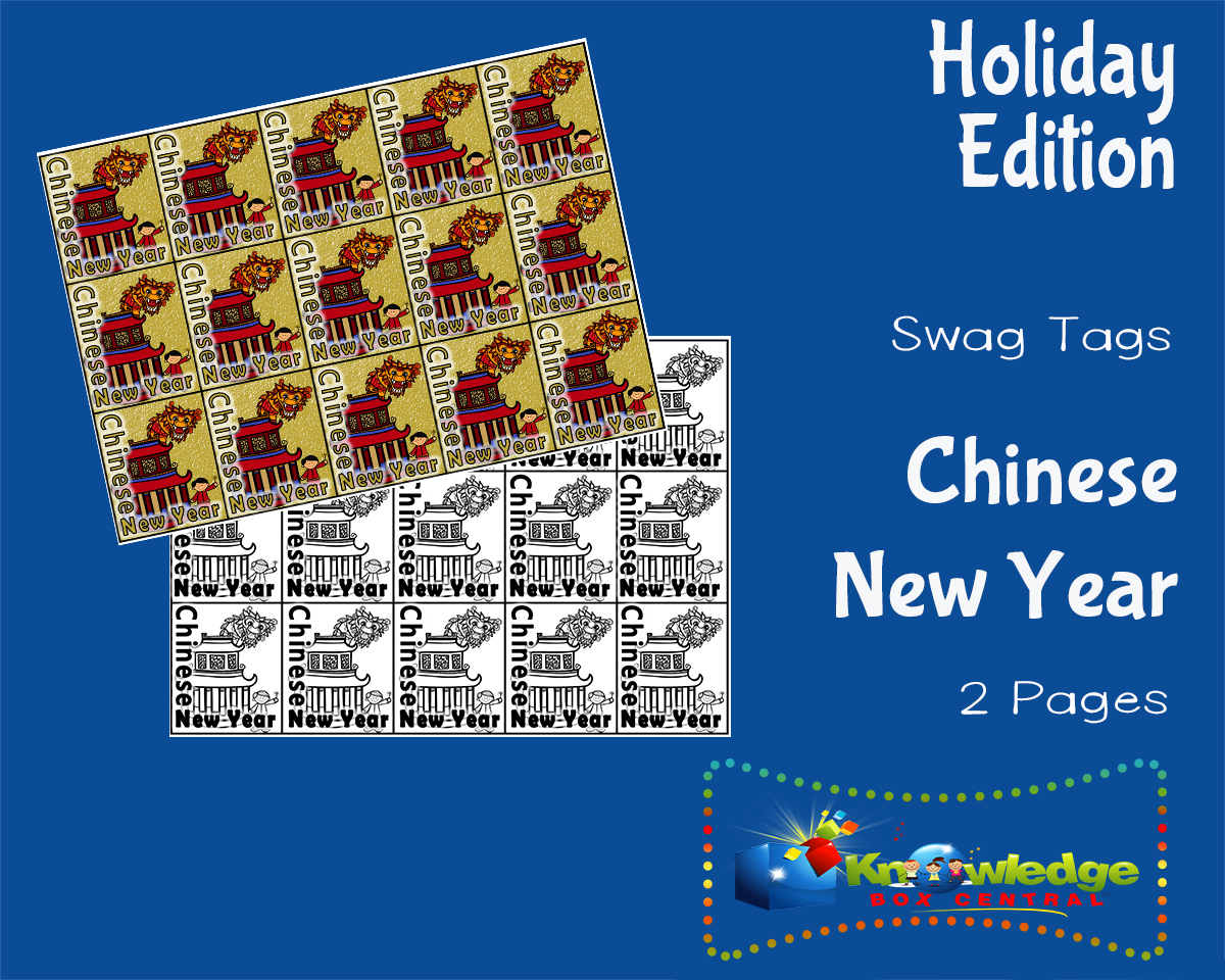 An educational teaching resource from Knowledge Box Central entitled Holiday Swag Tags: Chinese New Year downloadable at Teach Simple.