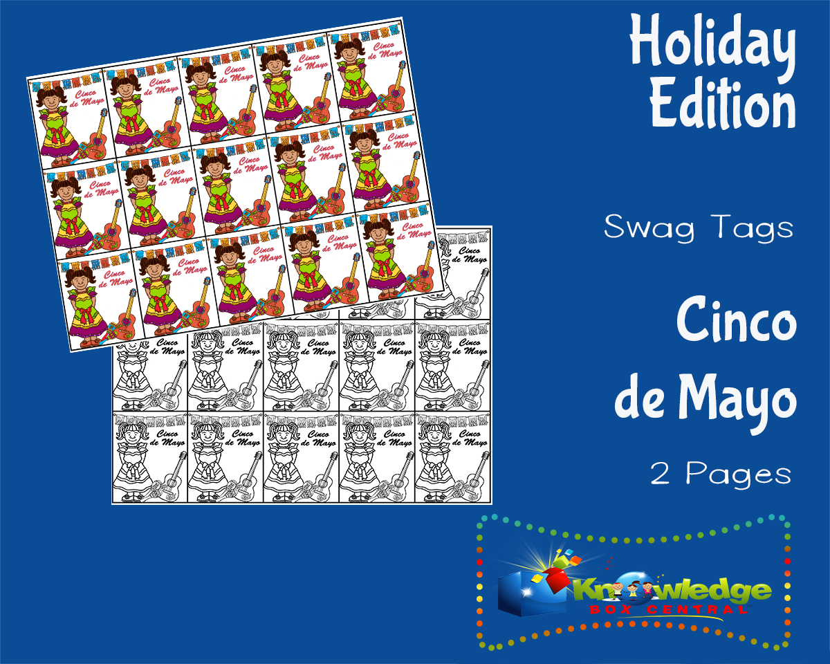 An educational teaching resource from Knowledge Box Central entitled Holiday Swag Tags: Cinco de Mayo downloadable at Teach Simple.