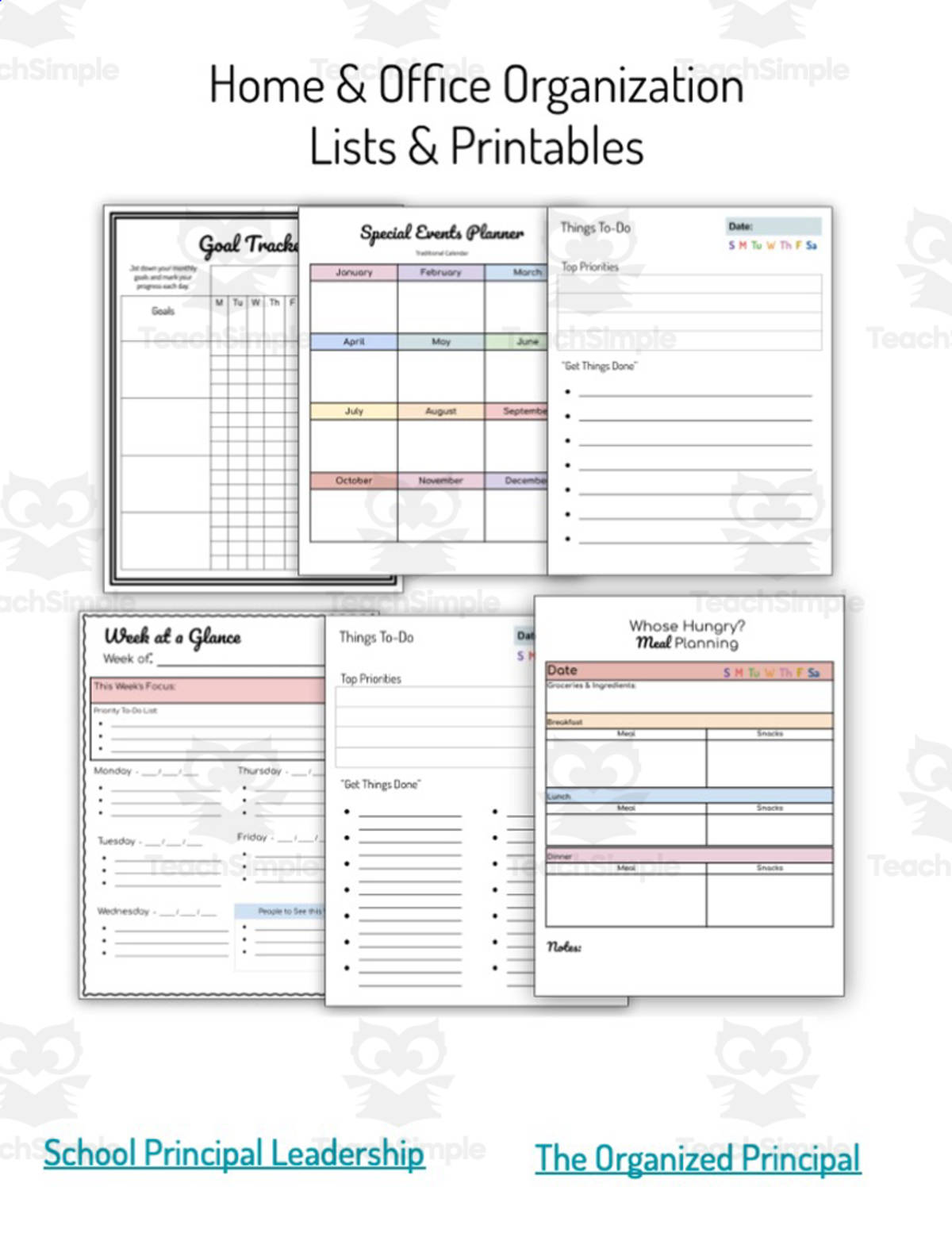 An educational teaching resource from Christina Hamilton entitled Home & Office Organization: Lists and Printables downloadable at Teach Simple.