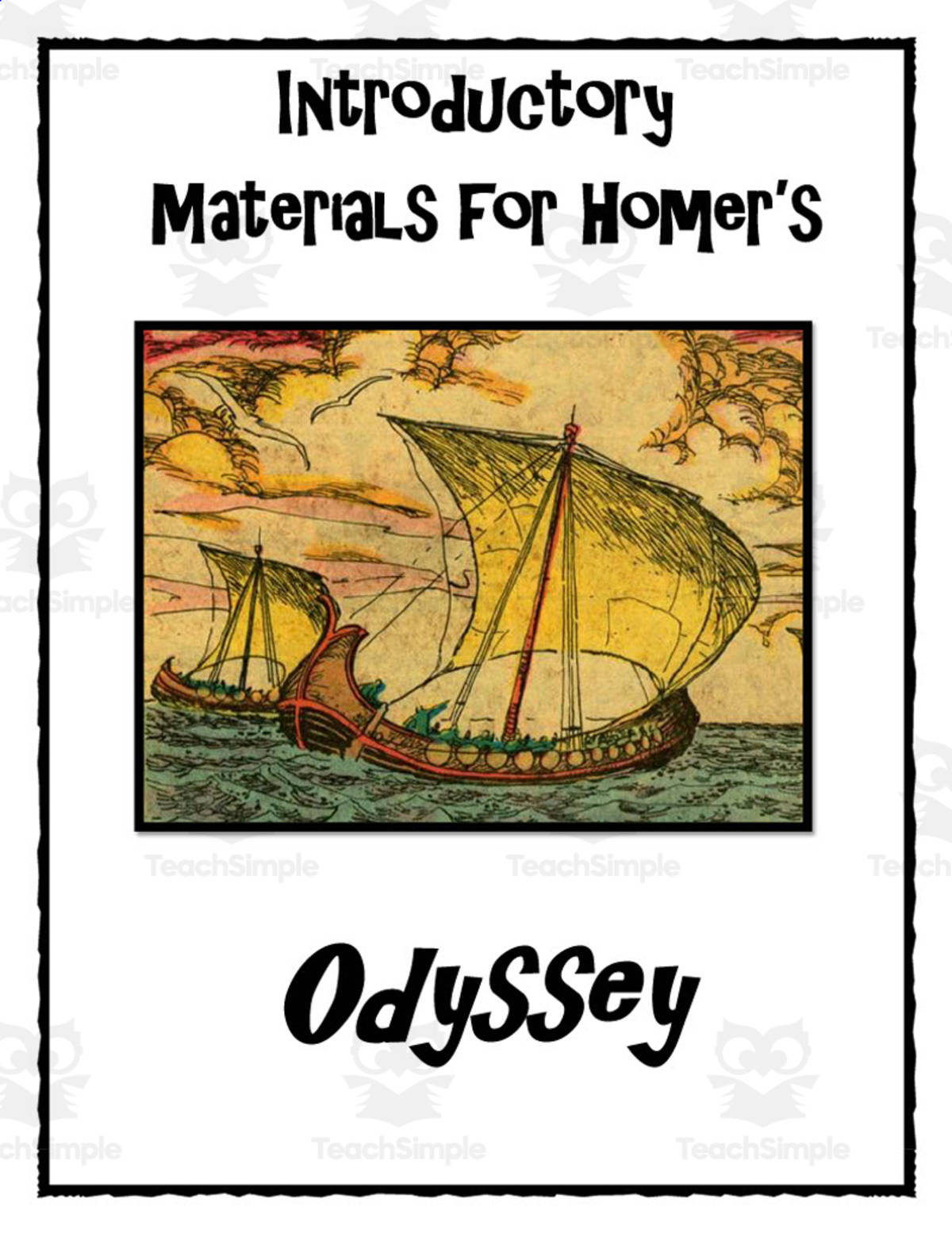 An educational teaching resource from Time Thrifty Teacher entitled Homer's Odyssey WebQuest & Anticipation Guide downloadable at Teach Simple.