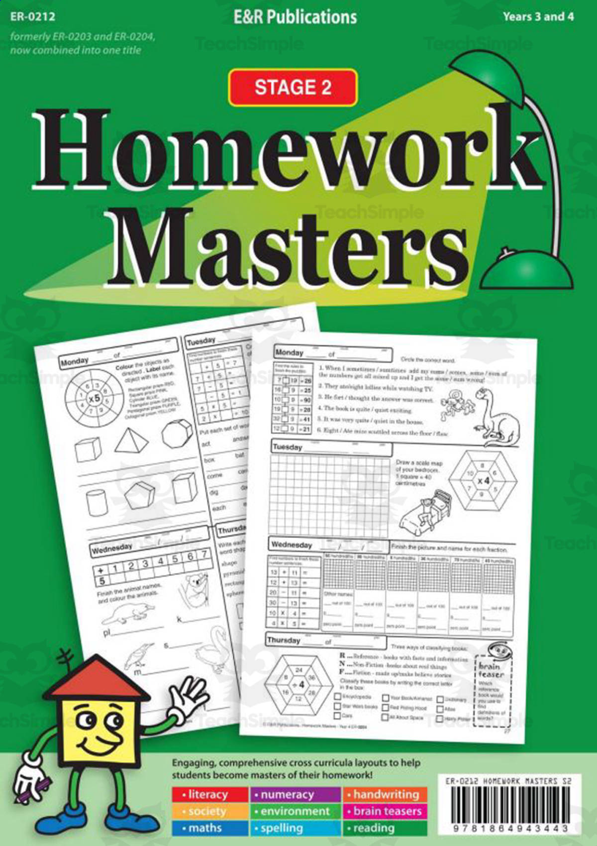 An educational teaching resource from E & R Publications entitled Homework Masters - Years 3 and 4 downloadable at Teach Simple.