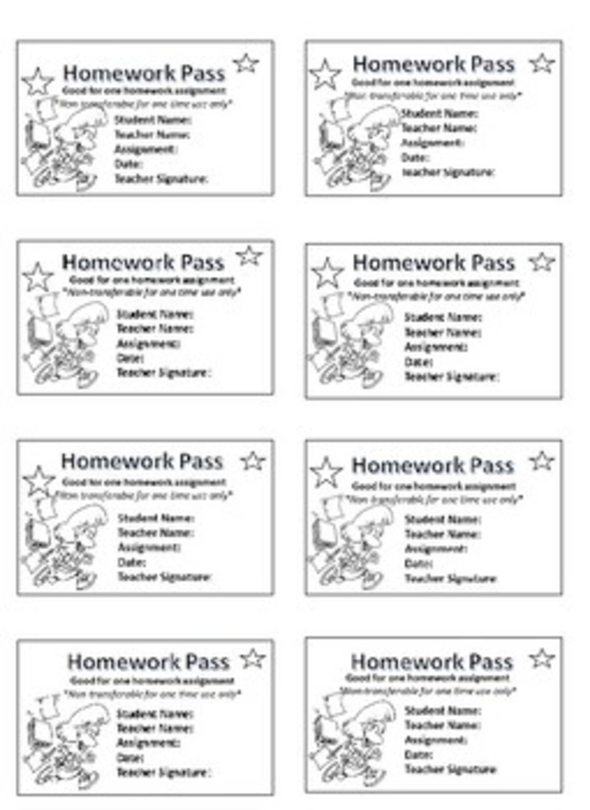 An educational teaching resource from Educate and Create entitled Homework passes downloadable at Teach Simple.