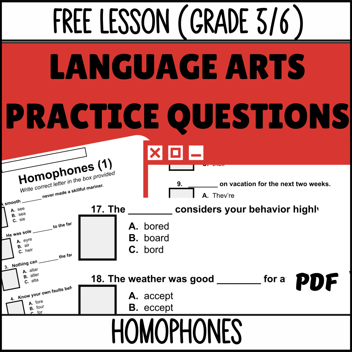 An educational teaching resource from Cored Education entitled Homophones Sample Lesson - Vocabulary Grade 5-6 (PDF) downloadable at Teach Simple.