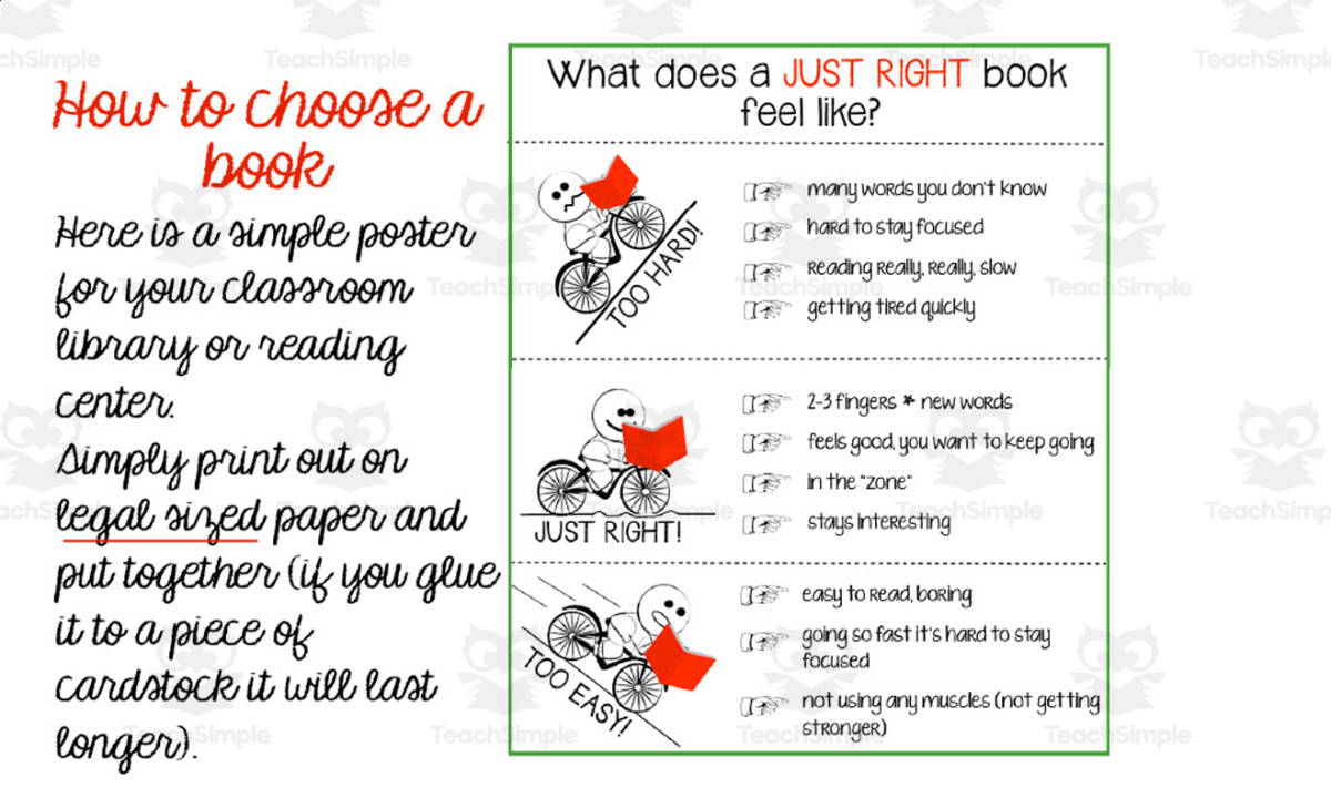 An educational teaching resource from Easy Peasy Primary Resources entitled How to Choose a Book Poster downloadable at Teach Simple.