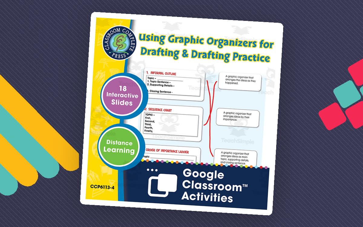 An educational teaching resource from Classroom Complete Press entitled How to Write a Paragraph: Using Graphic Organizers for Drafting & Drafting Practice - Google Slides Gr. 5-8 downloadable at Teach Simple.