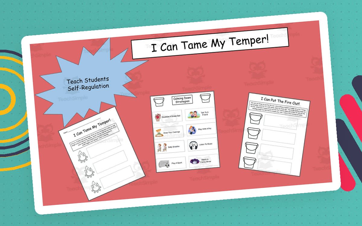 An educational teaching resource from Jennifer Moyer Taylor entitled I Can Tame My Temper! An SEL Anger Management Handout downloadable at Teach Simple.