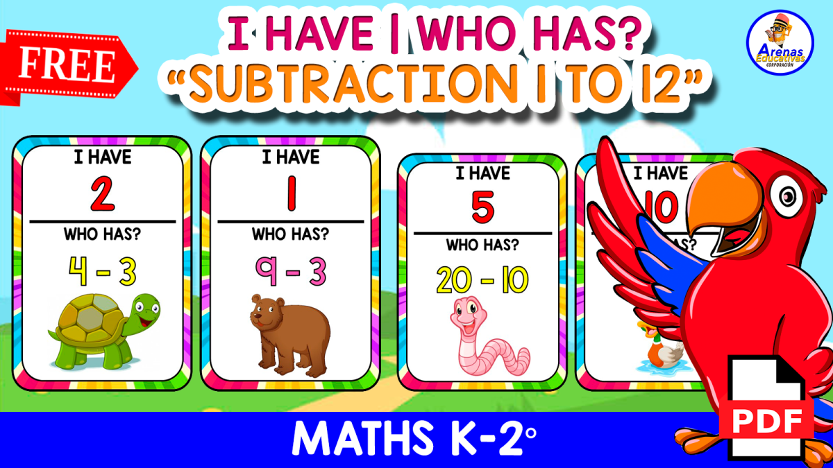 An educational teaching resource from EDITORIAL LAURA EDUCA entitled I HAVE, WHO HAS? Game | Subtraction 1 to 10 downloadable at Teach Simple.