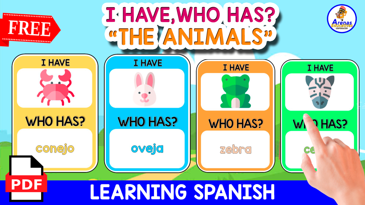 An educational teaching resource from EDITORIAL LAURA EDUCA entitled I HAVE WHO HAS? | VOCABULARIO DE ANIMALES EN ESPAÑOL downloadable at Teach Simple.