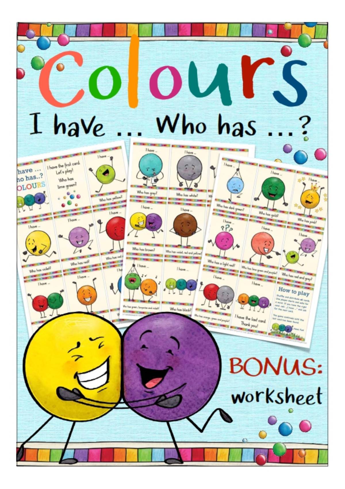 An educational teaching resource from Better Teaching Resources entitled I have...Who Has...? Color Edition downloadable at Teach Simple.