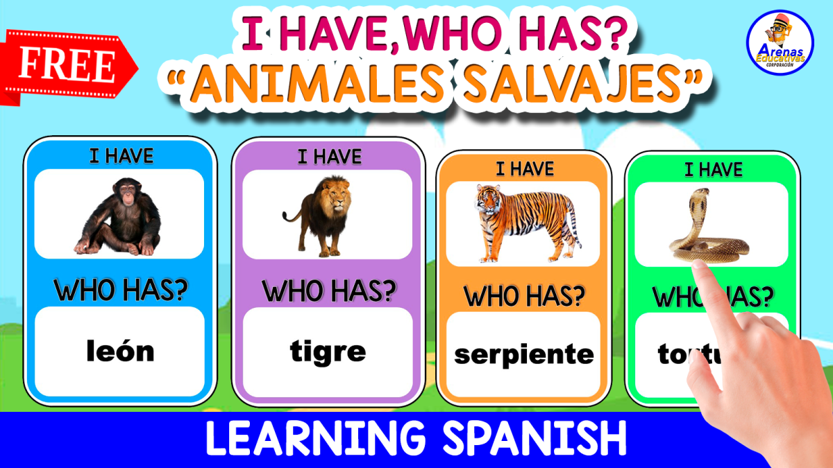 An educational teaching resource from EDITORIAL LAURA EDUCA entitled I HAVE,WHO HAS? GAME IN SPANISH | LOS ANIMALES SALVAJES downloadable at Teach Simple.