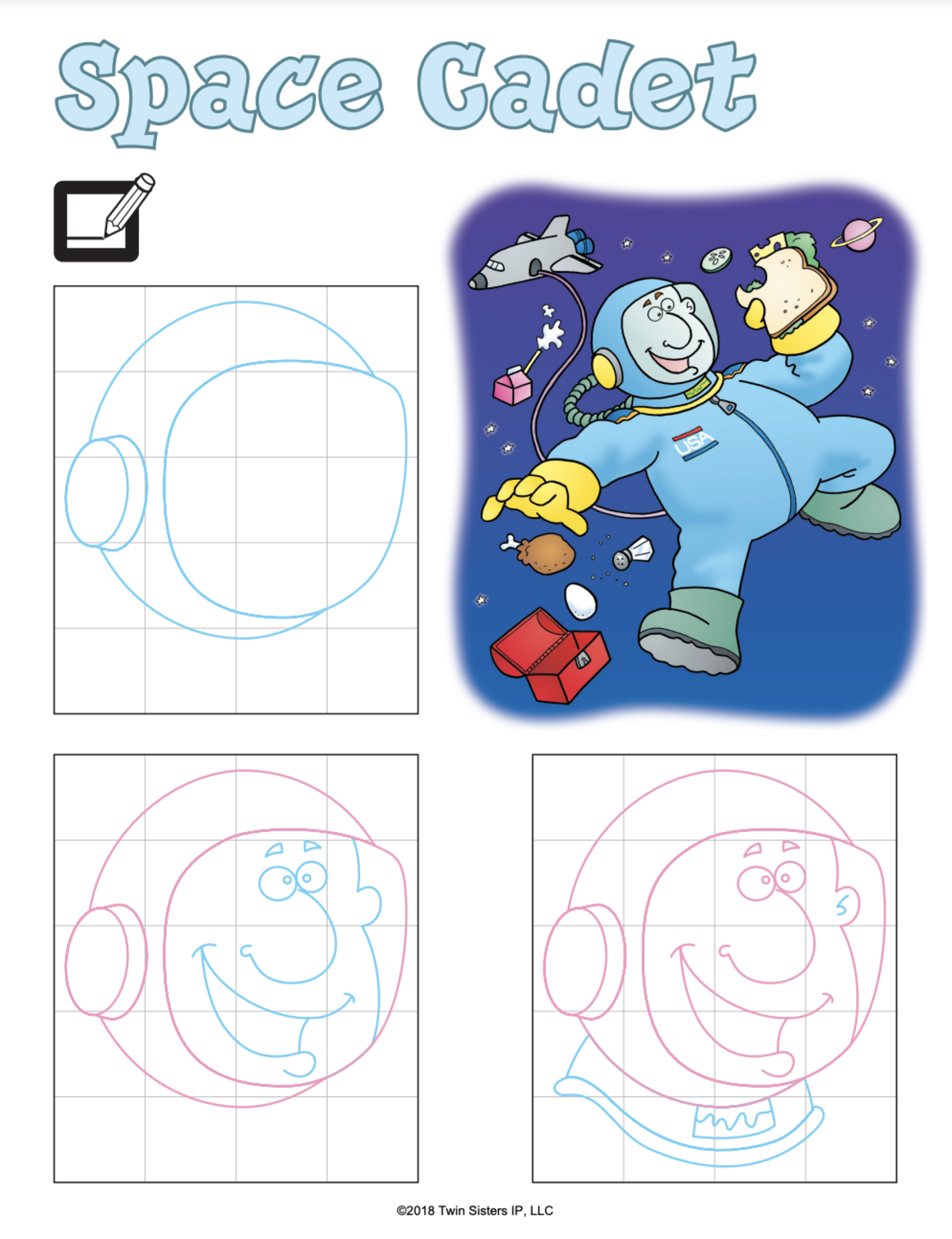 An educational teaching resource from Twin Sisters Digital Media entitled I Like To Draw: Funny Faces Volume 2 Printable Workbook downloadable at Teach Simple.