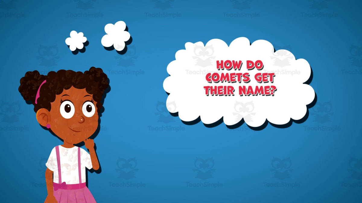 An educational teaching resource from Educational Voice entitled I WONDER - How Do Comets Get Their Name | Animated Video Lesson downloadable at Teach Simple.