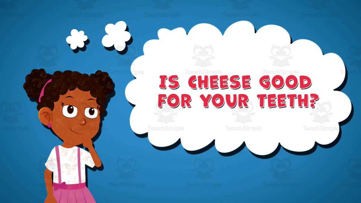 An educational teaching resource from Educational Voice entitled I WONDER - Is Cheese Good For Your Teeth | Animated Video Lesson downloadable at Teach Simple.