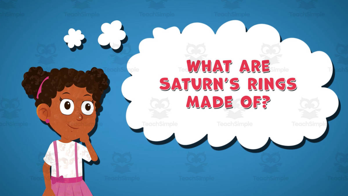 An educational teaching resource from Educational Voice entitled I WONDER - What Are Saturn's Rings Made Of | Animated Video Lesson downloadable at Teach Simple.
