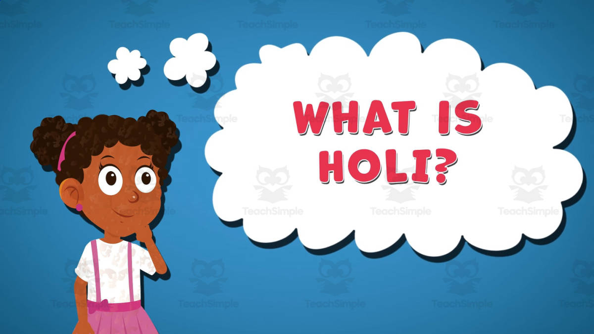 An educational teaching resource from Educational Voice entitled I WONDER - What Is Holi | Animated Video downloadable at Teach Simple.