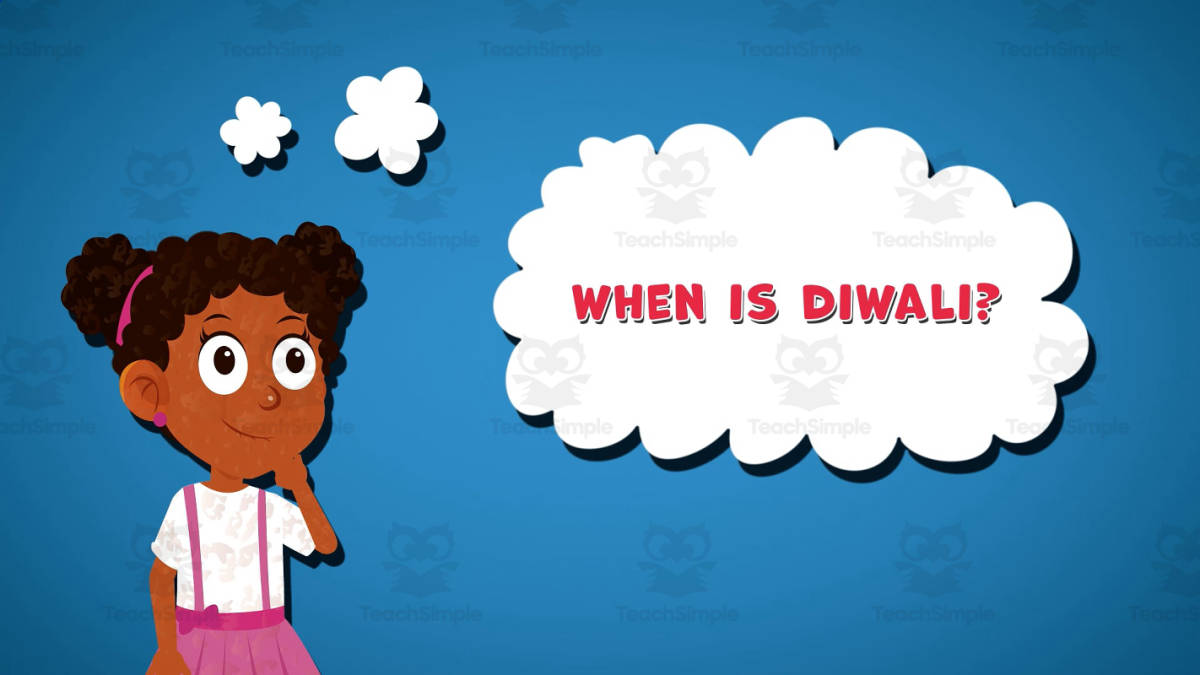 An educational teaching resource from Educational Voice entitled I WONDER - When Is Diwali | Animated Video Lesson downloadable at Teach Simple.