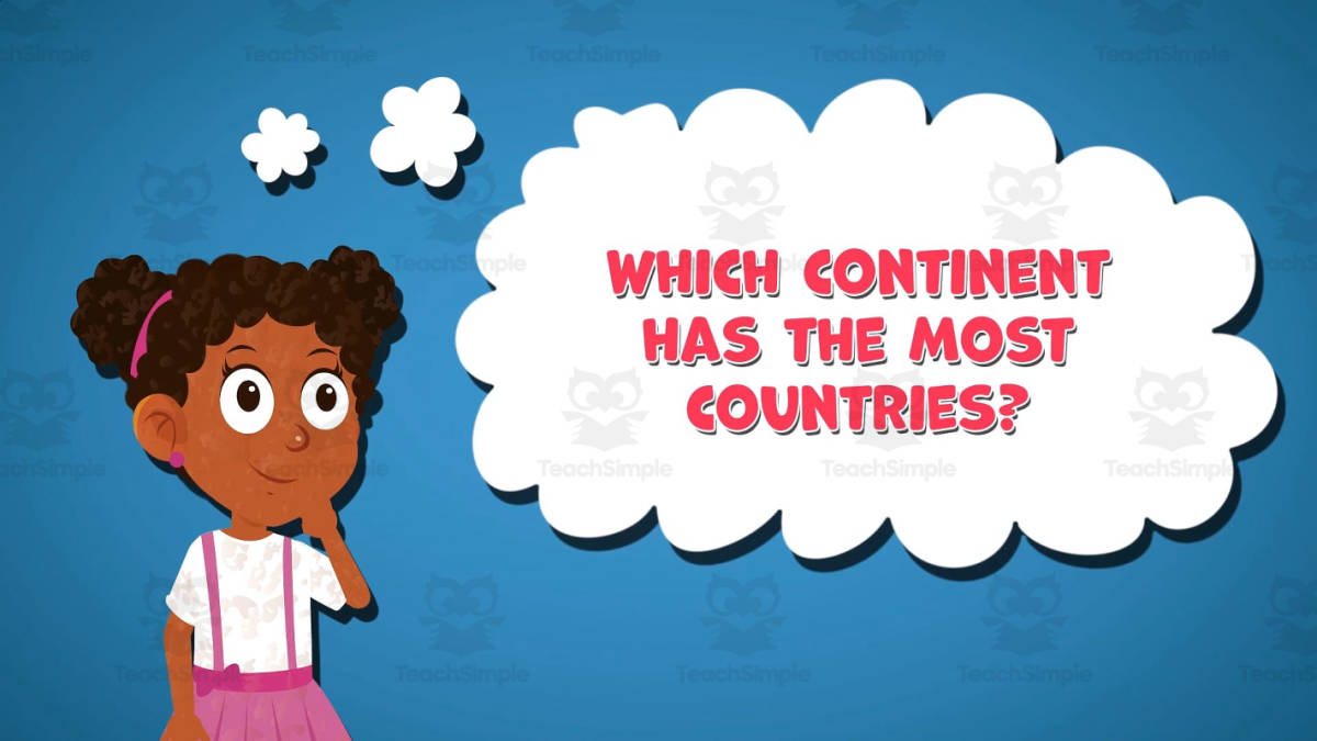 An educational teaching resource from Educational Voice entitled I WONDER - Which Continent Has The Most Countries | Animated Video downloadable at Teach Simple.