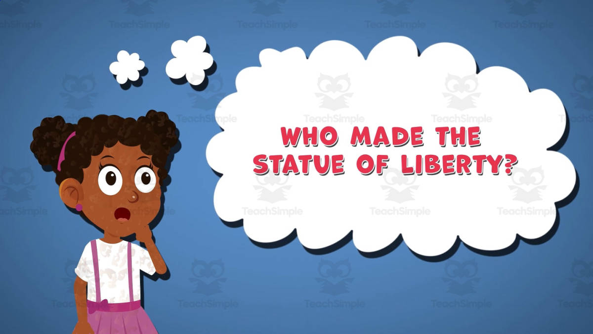 An educational teaching resource from Educational Voice entitled I WONDER - Who Made The Statue Of Liberty | Animated Video Lesson downloadable at Teach Simple.