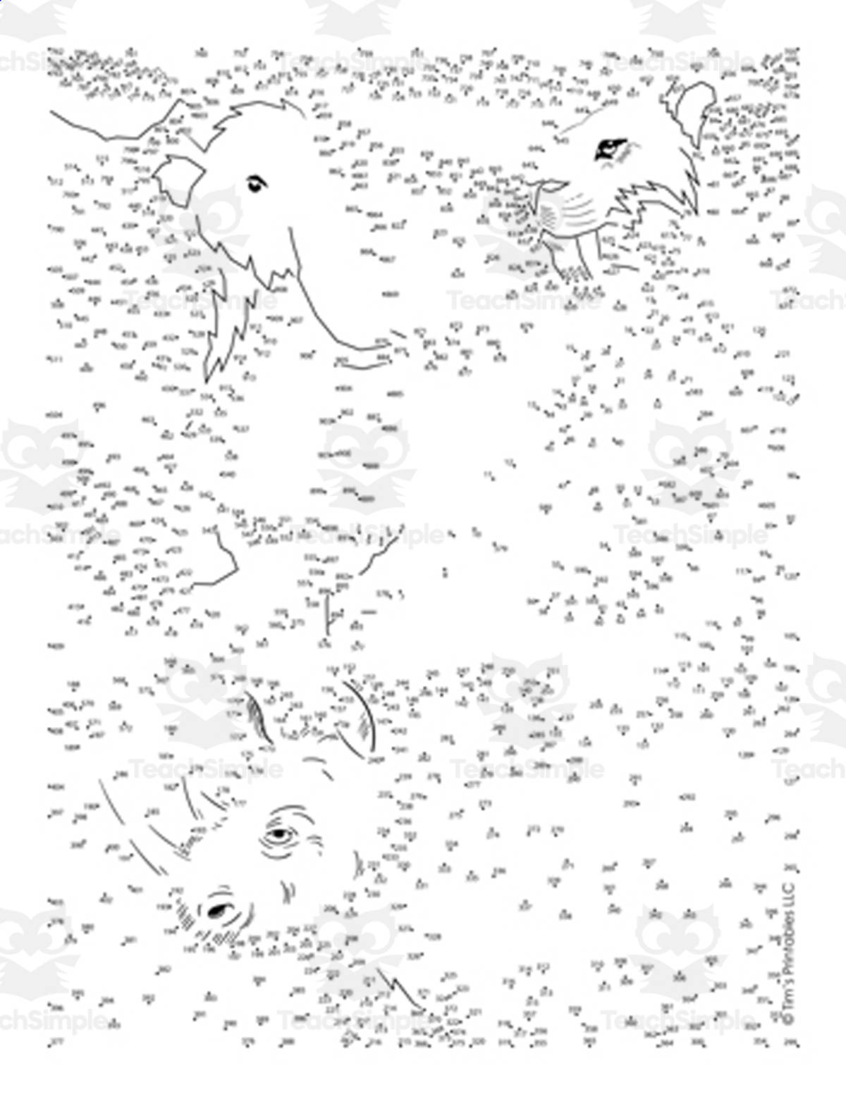 An educational teaching resource from Tim's Printables entitled Ice Age Extreme Difficulty Dot-to-Dot / Connect the Dots PDF downloadable at Teach Simple.