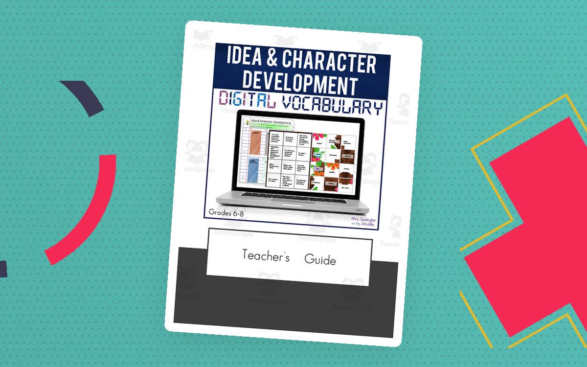 An educational teaching resource from Mrs. Spangler in the Middle entitled Idea + Character Development Digital Vocabulary downloadable at Teach Simple.