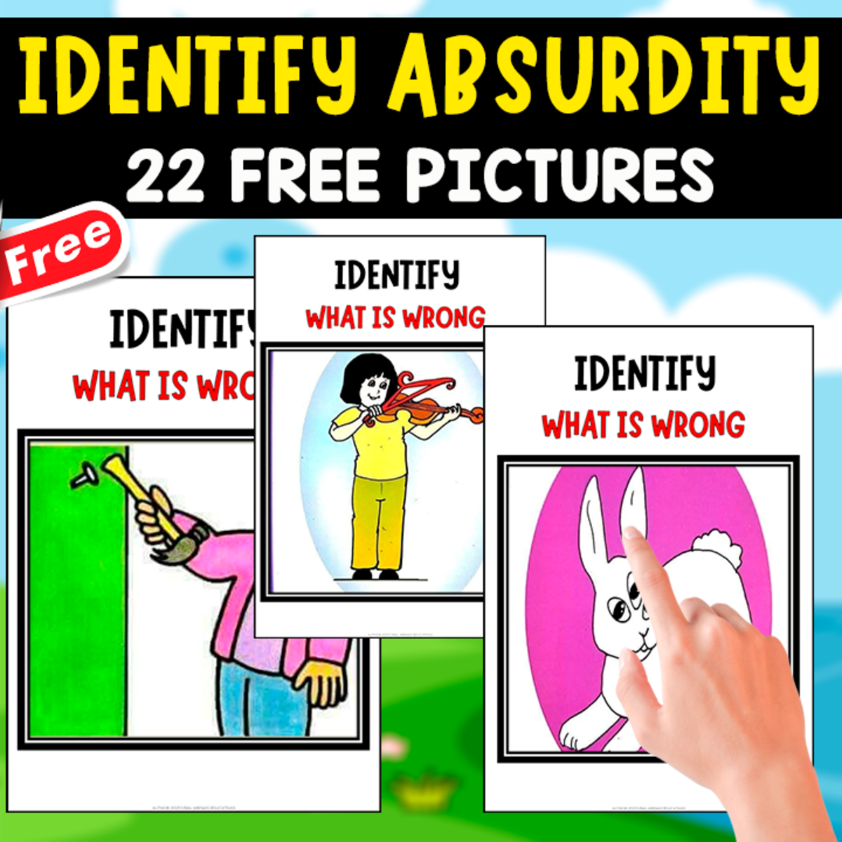 An educational teaching resource from EDITORIAL LAURA EDUCA entitled IDENTIFY THE ABSURDITY | 22 FREE PICTURES downloadable at Teach Simple.