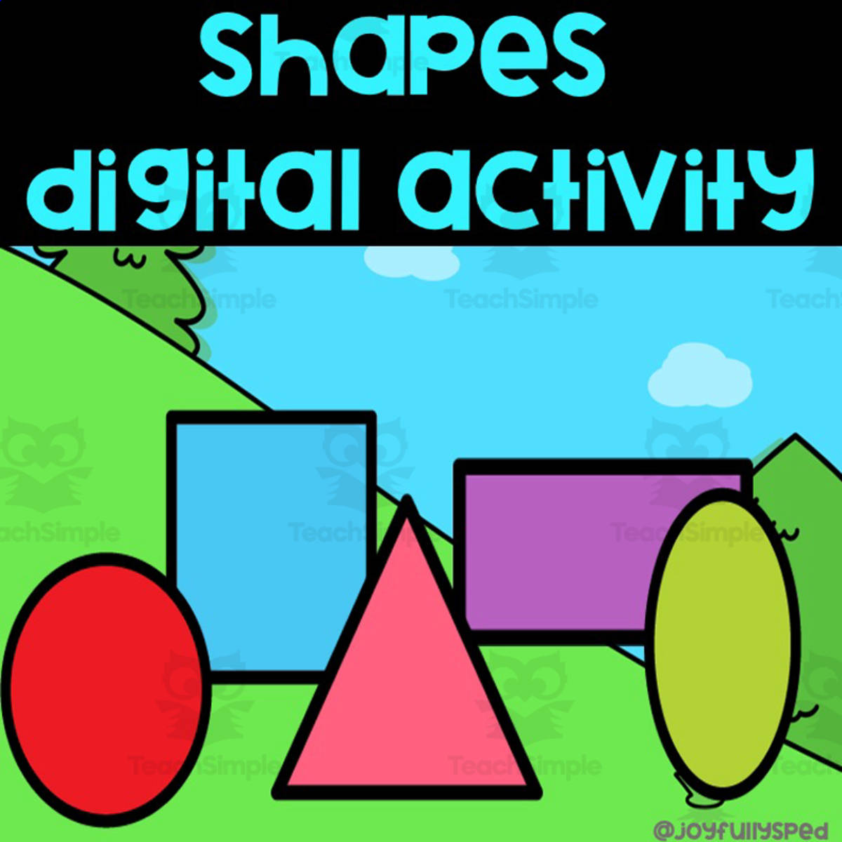 An educational teaching resource from JoyfulToddler entitled Identifying, Matching, Sorting Shapes - digital activity & google slides downloadable at Teach Simple.