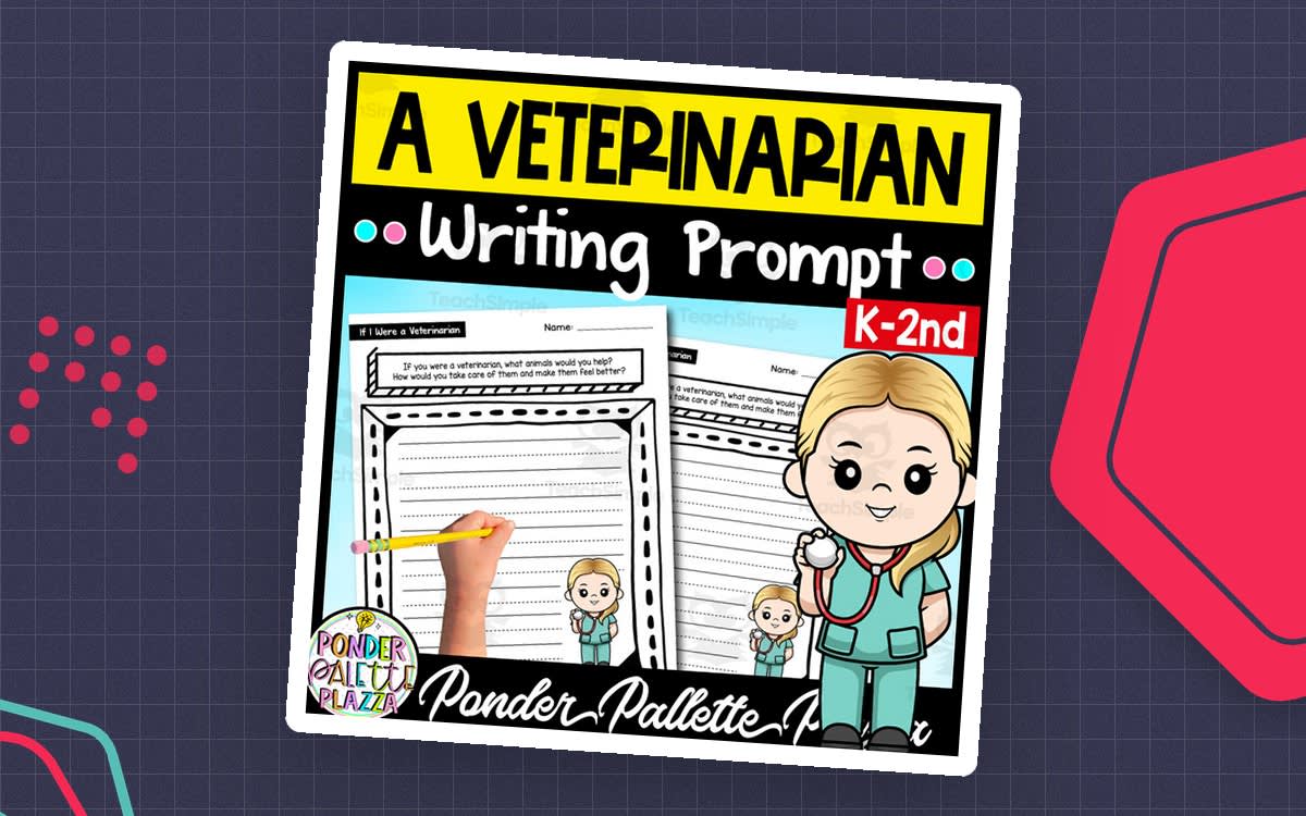 An educational teaching resource from Ponder Palette Plazza entitled If I Were a Veterinarian - Writing Prompt downloadable at Teach Simple.