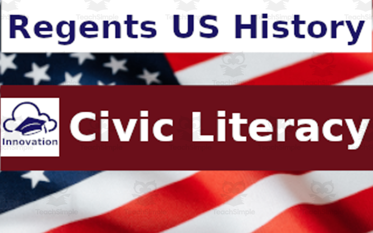 An educational teaching resource from Innovation Assessments LLC entitled "Immigration" Civic Literacy Essay Week 30, downloadable at Teach Simple.