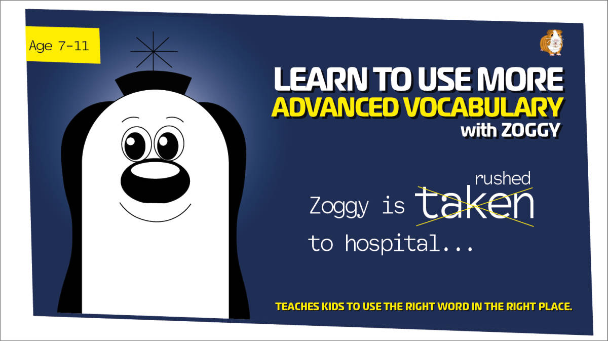 An educational teaching resource from Guinea Pig Education entitled Improve Vocabulary Worksheets: Fill in the spaces with harder words (Age 7-11) downloadable at Teach Simple.
