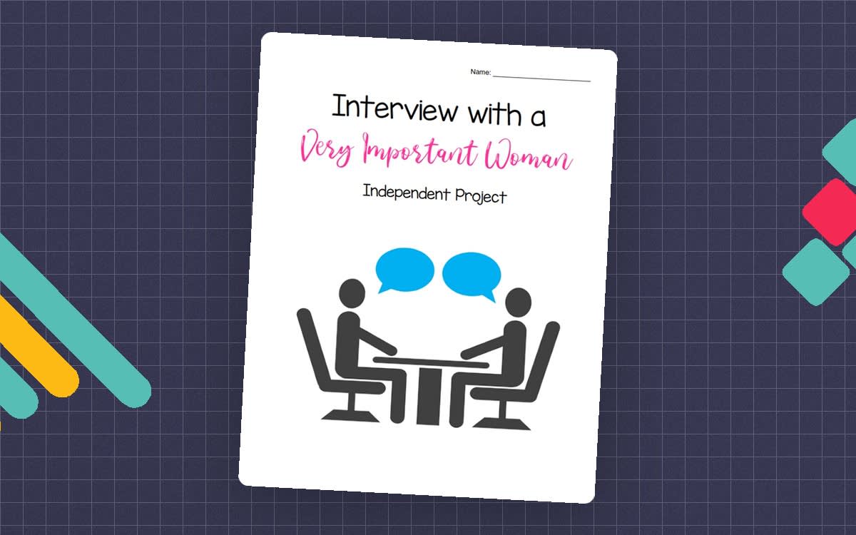 An educational teaching resource from Brave Education entitled Independent Project: Interview with a very important woman (Mom) downloadable at Teach Simple.