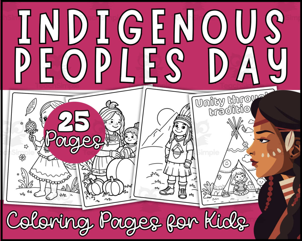 An educational teaching resource from Wonderland School entitled Indigenous Peoples Day Coloring Pages For Kids downloadable at Teach Simple.