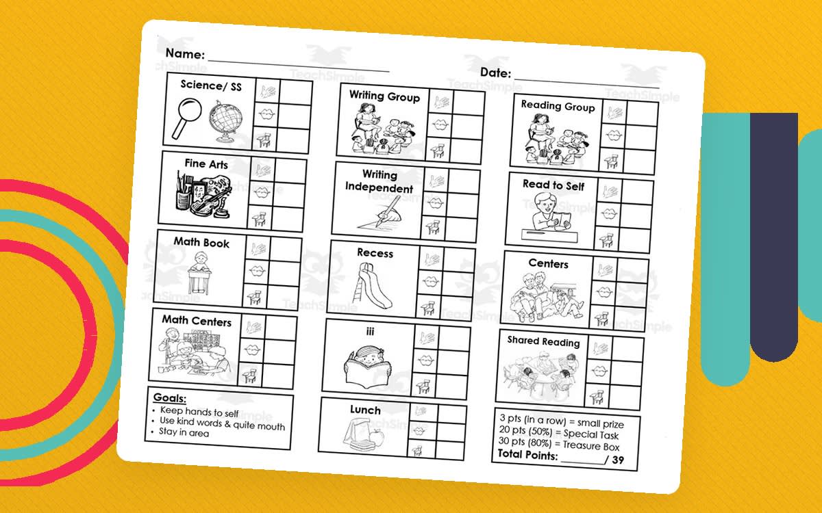 An educational teaching resource from Lauren DeSantis entitled Individual Behavior Plan Charts downloadable at Teach Simple.