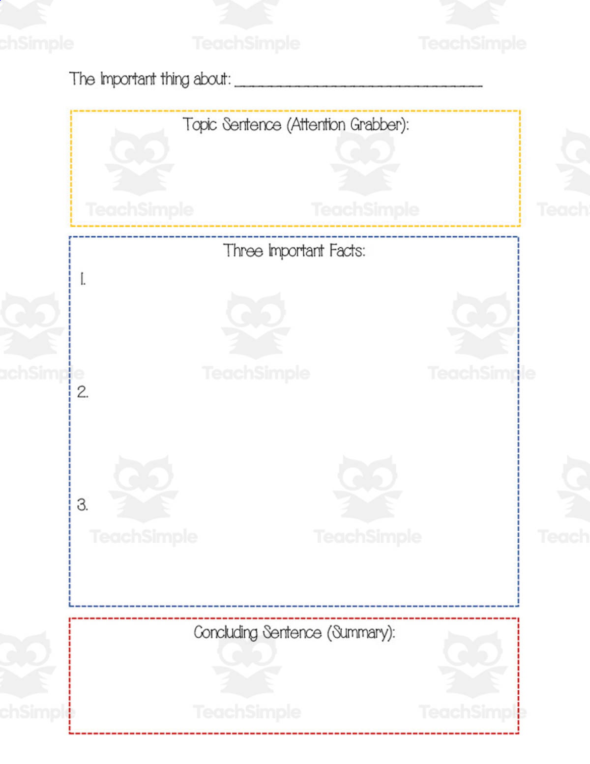 An educational teaching resource from The Language of Learning entitled Informational Paragraph Writing Graphic Organizer downloadable at Teach Simple.