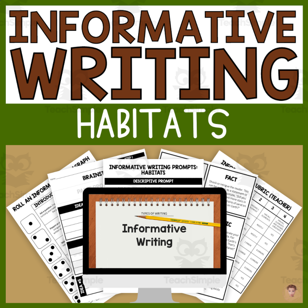An educational teaching resource from Heather Huhman entitled Informative Writing: Step-by-Step Habitats Writing Prompts downloadable at Teach Simple.