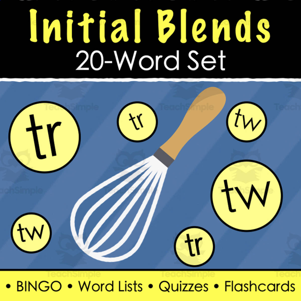 An educational teaching resource from Tom's Talk entitled Initial Beginning Consonant Blends tr and tw - Print + Digital downloadable at Teach Simple.