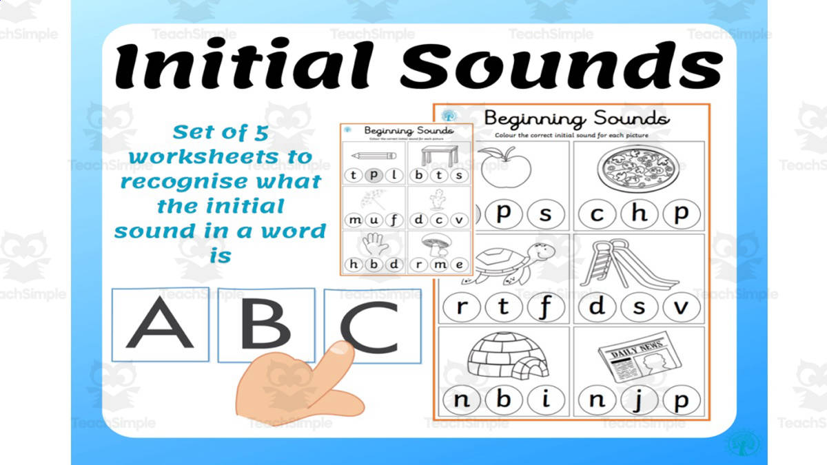 An educational teaching resource from SEN Resource Source entitled Initial Sound in a Word downloadable at Teach Simple.
