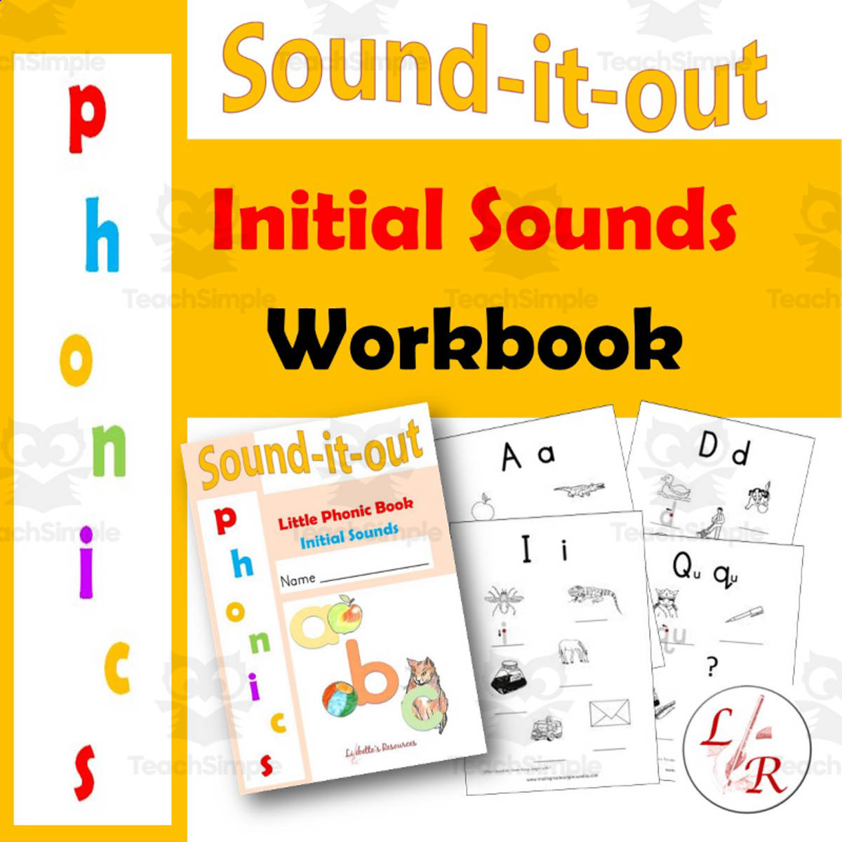 An educational teaching resource from Lilibette's Resources entitled Initial sounds - Phonics Workbook downloadable at Teach Simple.