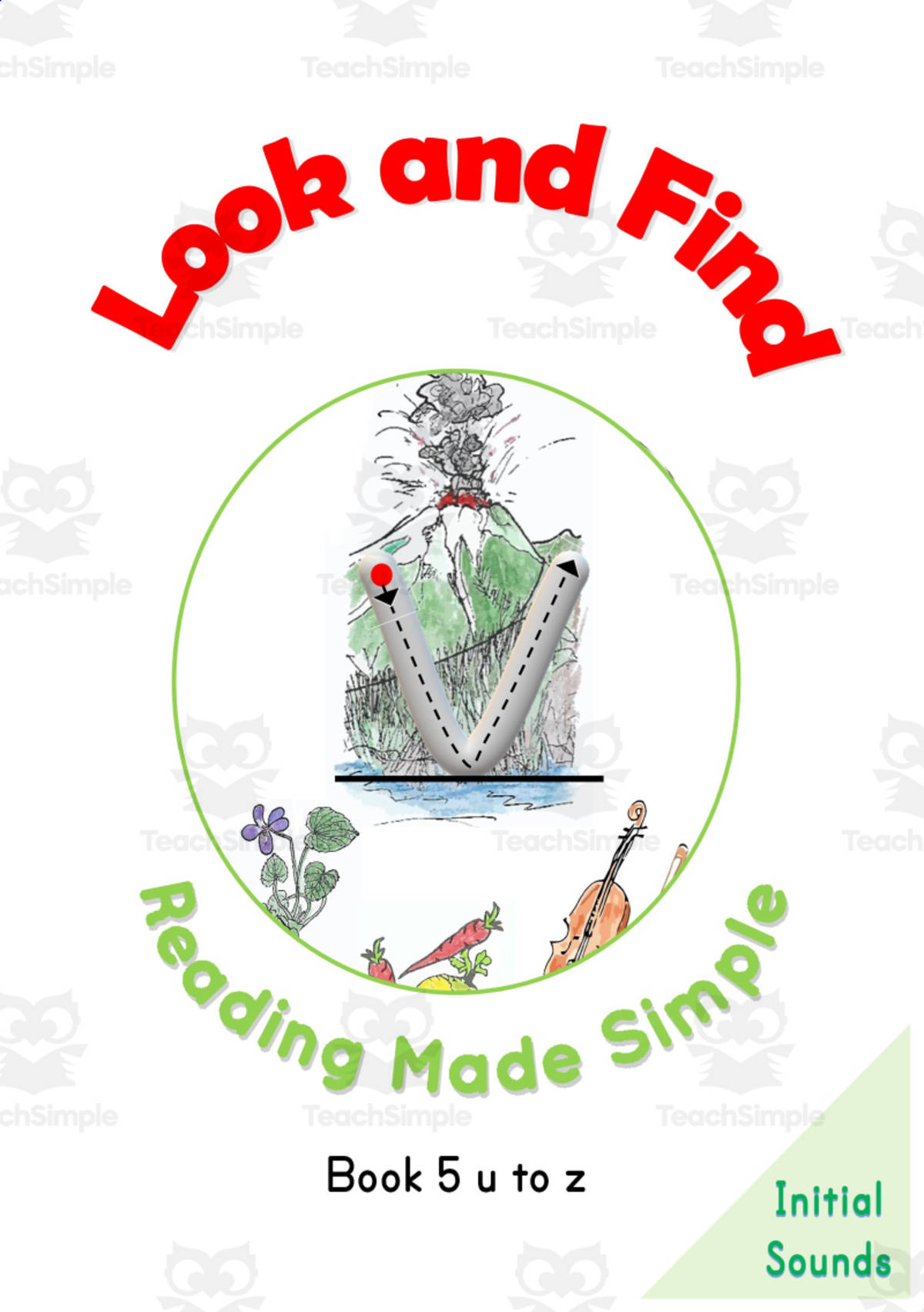 An educational teaching resource from Lilibette's Resources entitled Initial sounds Reading Book u to z downloadable at Teach Simple.
