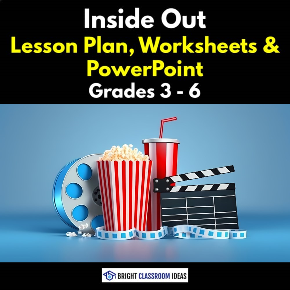 An educational teaching resource from Bright Classroom Ideas Marketplace entitled Inside Out Lesson Plan, Worksheets & PowerPoint | Grades 3 - 6 downloadable at Teach Simple.