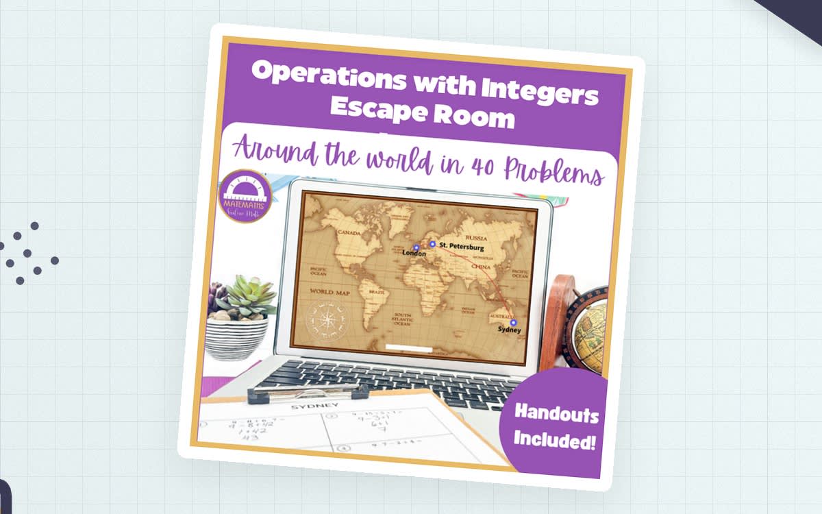 An educational teaching resource from Matemaths entitled Integer Operations Escape Room downloadable at Teach Simple.