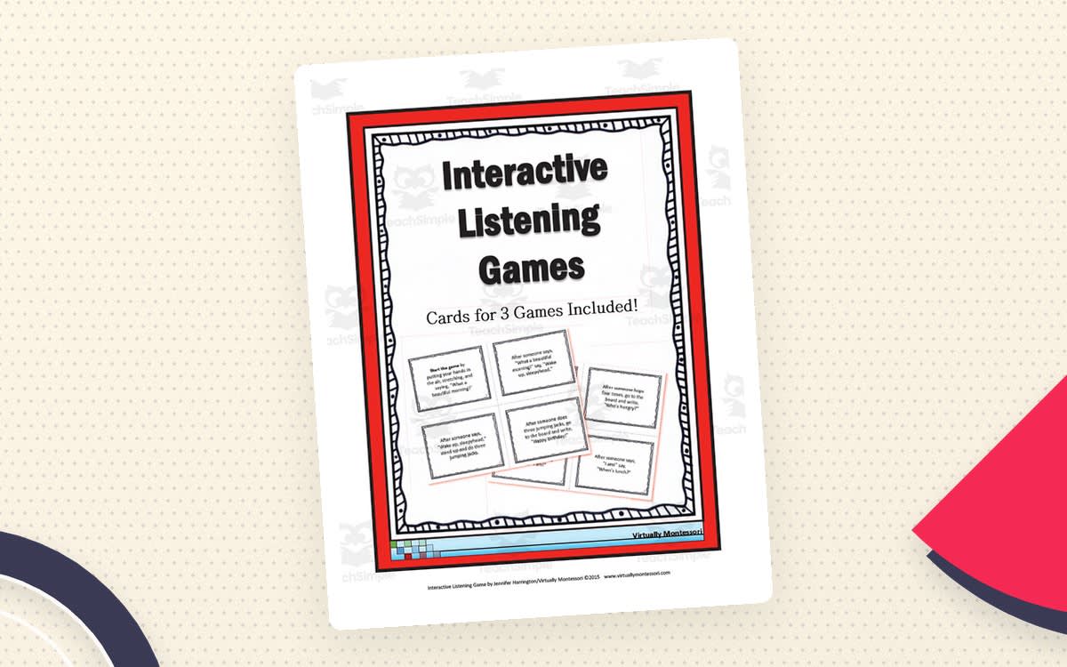 An educational teaching resource from Virtually Montessori entitled Interactive Listening Games downloadable at Teach Simple.